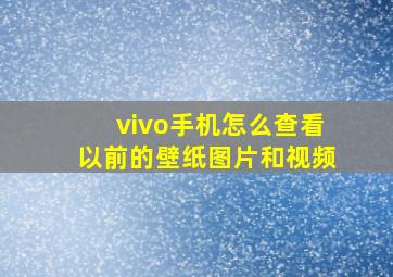 vivo手机怎么查看以前的壁纸图片和视频