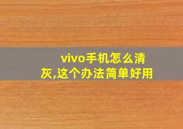 vivo手机怎么清灰,这个办法简单好用