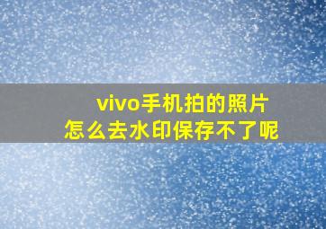 vivo手机拍的照片怎么去水印保存不了呢