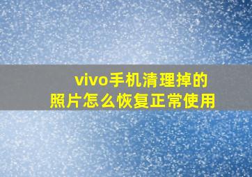 vivo手机清理掉的照片怎么恢复正常使用