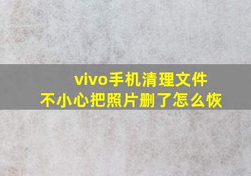 vivo手机清理文件不小心把照片删了怎么恢