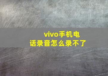 vivo手机电话录音怎么录不了