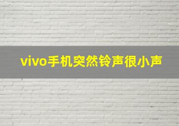 vivo手机突然铃声很小声