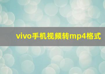 vivo手机视频转mp4格式