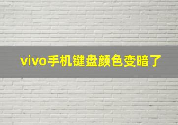 vivo手机键盘颜色变暗了