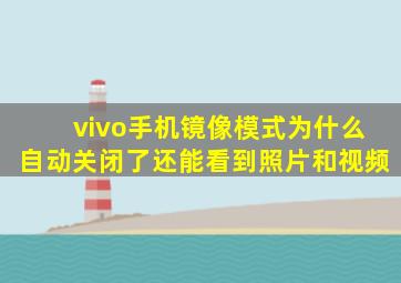 vivo手机镜像模式为什么自动关闭了还能看到照片和视频