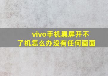 vivo手机黑屏开不了机怎么办没有任何画面