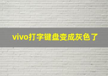 vivo打字键盘变成灰色了