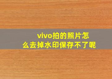 vivo拍的照片怎么去掉水印保存不了呢