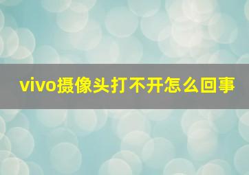 vivo摄像头打不开怎么回事