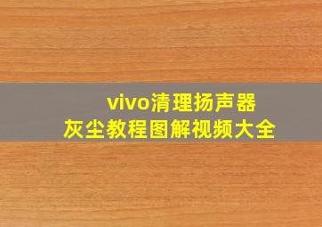 vivo清理扬声器灰尘教程图解视频大全