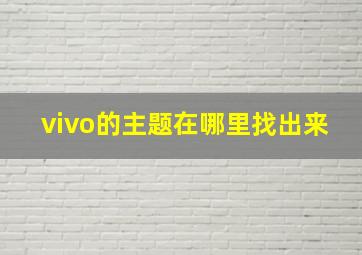 vivo的主题在哪里找出来