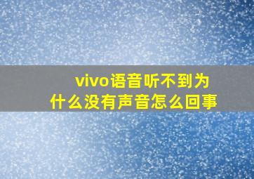 vivo语音听不到为什么没有声音怎么回事