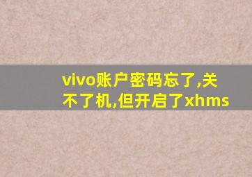 vivo账户密码忘了,关不了机,但开启了xhms