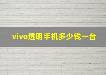 vivo透明手机多少钱一台