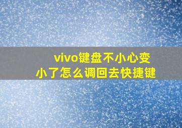 vivo键盘不小心变小了怎么调回去快捷键