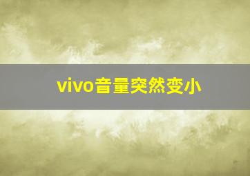 vivo音量突然变小