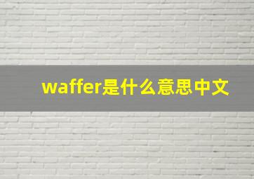 waffer是什么意思中文