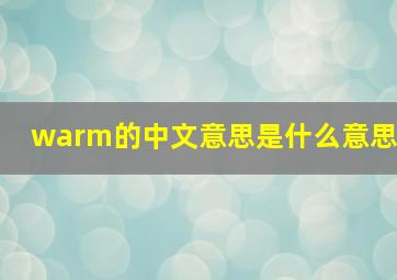 warm的中文意思是什么意思