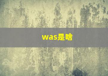 was是啥