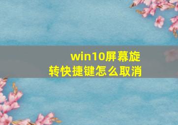 win10屏幕旋转快捷键怎么取消