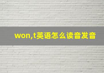 won,t英语怎么读音发音