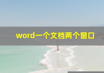 word一个文档两个窗口