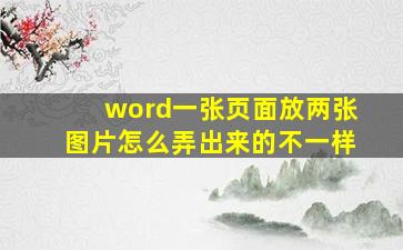 word一张页面放两张图片怎么弄出来的不一样