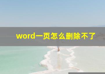 word一页怎么删除不了