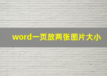 word一页放两张图片大小