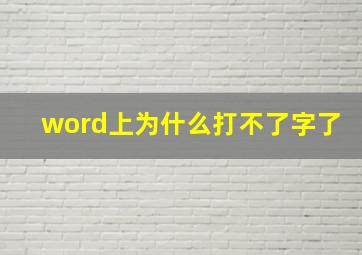 word上为什么打不了字了