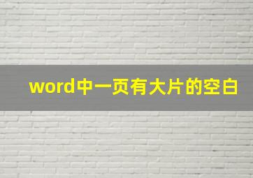 word中一页有大片的空白