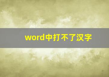 word中打不了汉字