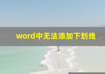 word中无法添加下划线