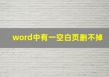 word中有一空白页删不掉