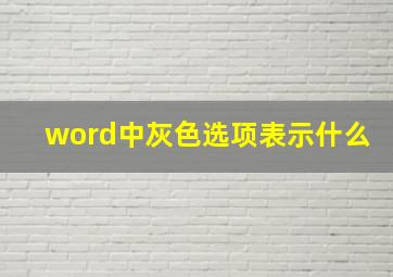 word中灰色选项表示什么