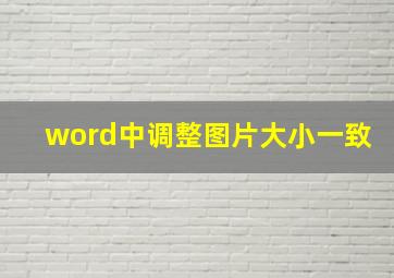 word中调整图片大小一致