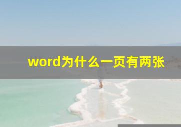 word为什么一页有两张