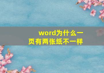 word为什么一页有两张纸不一样