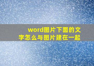 word图片下面的文字怎么与图片建在一起