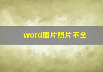 word图片照片不全