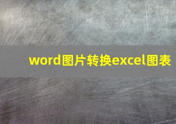 word图片转换excel图表