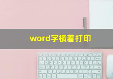 word字横着打印