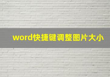 word快捷键调整图片大小