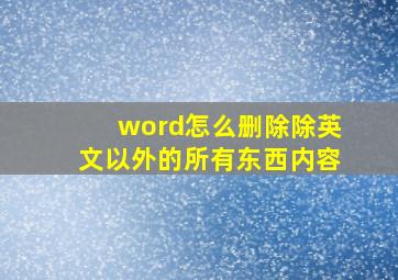 word怎么删除除英文以外的所有东西内容