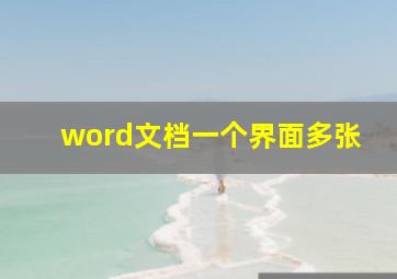 word文档一个界面多张