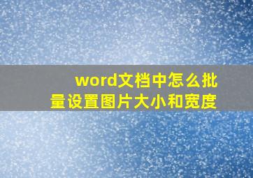 word文档中怎么批量设置图片大小和宽度