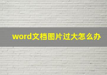 word文档图片过大怎么办