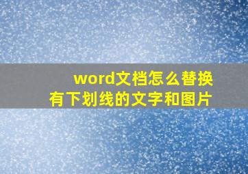 word文档怎么替换有下划线的文字和图片