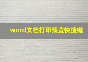 word文档打印预览快捷键